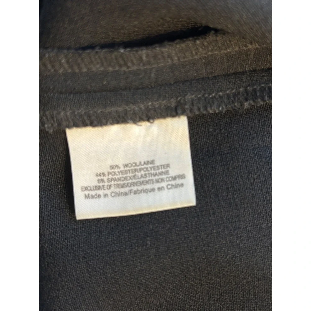 Tory Burch Wool Blend Pants 6 Black Side Zip Tapered Stretch